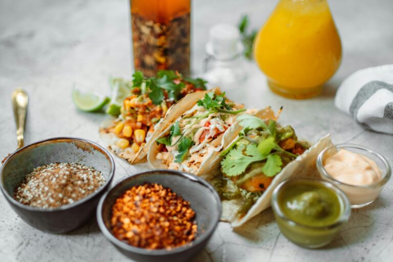 taco seasoning on the side of tacos and sides